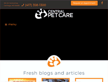 Tablet Screenshot of centralpetcare.com
